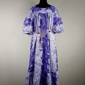 VTG, ROYAL CREATION HAWAII FLORAL MUU MUU MADE IN HAWAII